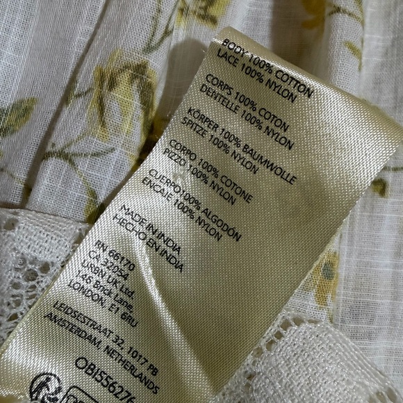 Anthropologie Ethereal Dainty Ditsy Floral Victorian Lace Cottage Blouse Size S - Picture 11 of 16